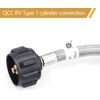 image:imageGasSaf 12inch RV Propane Hose with Gauge 14 Inverted Propane Pigtail HoseStandard 1 Feet