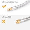 image:imageGasSaf 12inch RV Propane Hose with Gauge 14 Inverted Propane Pigtail HoseStandard 2 Feet