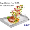 image:imageGasSaf 25 x 16 Stainless Steel Griddle Universal for Gas amp Charcoal Grills Large Flat Top with Grease Groove Heat Evenly Great for Parties Camping amp Tailgating Outdoor Cooking Flat Pan