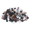 image:imageGasSaf 34 Inch Blended Fire Glass Beads for Outdoor Fire Pit 10 PoundBlack  Amber  Crystal Clear Luster