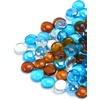 image:imageGasSaf 34 Inch Blended Fire Glass Beads for Outdoor Fire Pit 10 PoundCaribbean Blue  Amber  Crystal Clear Luster