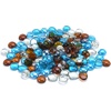image:imageGasSaf 34 Inch Blended Fire Glass Beads for Outdoor Fire Pit 10 PoundCaribbean Blue  Amber  Crystal Clear Luster
