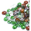 image:imageGasSaf 34 Inch Blended Fire Glass Beads for Outdoor Fire Pit 10 PoundGreen  Amber  Crystal Clear Luster
