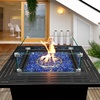 image:imageGasSaf 34 Inch Blended Fire Glass Beads for Outdoor Fire Pit 10 PoundPacific Blue