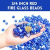 image:imageGasSaf 34 Inch Blended Fire Glass Beads for Outdoor Fire Pit 10 PoundPacific Blue