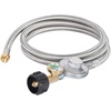 image:imageGasSaf 3FT Propane Regulator with Hose Propane Gas Regulators and GaugeSilver