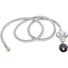 image:imageGasSaf 3FT Propane Regulator with Hose Propane Gas Regulators and GaugeSilver