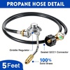 image:imageGasSaf 5 FT Propane Adapter Hose with Griddle Regulator5 FTG