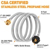 image:imageGasSaf 5FT Propane Hose Propane Adapter Hose with Gauge5 Feet