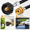 image:imageGasSaf 5FT Propane Hose Propane Adapter Hose with GaugeBlack 4FT