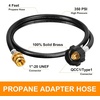 image:imageGasSaf 5FT Propane Hose Propane Adapter Hose with GaugeBlack 4FT
