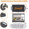image:imageGasSaf Cast Iron Reversible Griddle With Handles 20 Inch x 105 Inch Big Grill Pan For Stovetop15 x 83 x 05