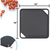 image:imageGasSaf Cast Iron Reversible Griddle with Handles 12 Heavy Duty Double Sided Grill Pan Perfect for Stove Tops and Gas Grills10 x 10