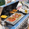 image:imageGasSaf Universal Stainless Steel Griddle 25 x 16 Rectangular Cooking Griddle Plate Insert for Gas GrillsStove Large Grill Flat Top Pan with Grease Groove and Removable Handles for Camping25 x 16 x 28