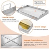 image:imageGasSaf Universal Stainless Steel Griddle 25 x 16 Rectangular Cooking Griddle Plate Insert for Gas GrillsStove Large Grill Flat Top Pan with Grease Groove and Removable Handles for Camping25 x 16 x 28