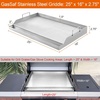 image:imageGasSaf Universal Stainless Steel Griddle 25 x 16 Rectangular Cooking Griddle Plate Insert for Gas GrillsStove Large Grill Flat Top Pan with Grease Groove and Removable Handles for Camping25 x 16 x 28