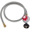 image:image5 Feet Stainless Steel Braided 20 PSI Adjustable Propane Regulator HoseStainless Steel