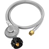 image:image6 Feet Propane Regulator and Hose Universal Grill Regulator ReplacementStainless Steel