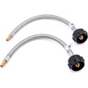 image:imageGasSaf 12inch RV Propane Hose with Gauge 14 Inverted Propane Pigtail HoseStandard 15 Feet