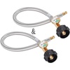 image:imageGasSaf 12inch RV Propane Hose with Gauge 14 Inverted Propane Pigtail HoseUpgraded 15 Feet