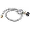 image:imageGasSaf 3FT Propane Regulator with Hose Propane Gas Regulators and GaugeSilver