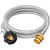 image:imageGasSaf 5FT Propane Hose Propane Adapter Hose with Gauge5 Feet