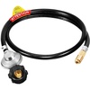 image:imageGasSaf 5FT Propane Regulator with Hose Griddles Regulator and Gauge4 Feet