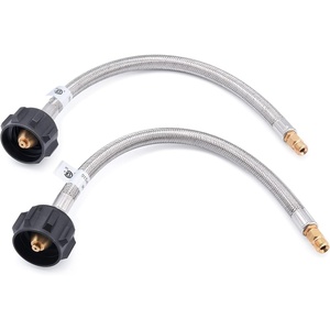 image:imageGasSaf 12inch RV Propane Hose with Gauge 14 Inverted Propane Pigtail HoseStandard 1 Feet