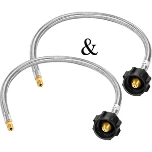 image:imageGasSaf 12inch RV Propane Hose with Gauge 14 Inverted Propane Pigtail HoseStandard 2 Feet