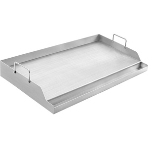image:imageGasSaf 25 x 16 Stainless Steel Griddle Universal for Gas amp Charcoal Grills Large Flat Top with Grease Groove Heat Evenly Great for Parties Camping amp Tailgating Outdoor Cooking Flat Pan
