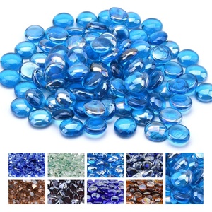 image:imageGasSaf 34 Inch Blended Fire Glass Beads for Outdoor Fire Pit 10 PoundCaribbean Blue LusterBeads
