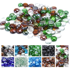 image:imageGasSaf 34 Inch Blended Fire Glass Beads for Outdoor Fire Pit 10 PoundGreen  Amber  Crystal Clear Luster