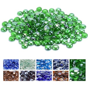 image:imageGasSaf 34 Inch Blended Fire Glass Beads for Outdoor Fire Pit 10 PoundLight Green