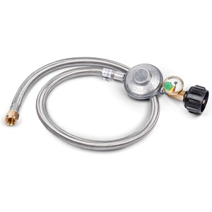 image:imageGasSaf 3FT Propane Regulator with Hose Propane Gas Regulators and GaugeSilver