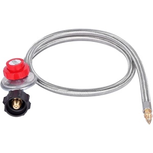 image:imageGasSaf 4FT 010PSI Adjustable High Pressure Propane Regulator4 FT Silver