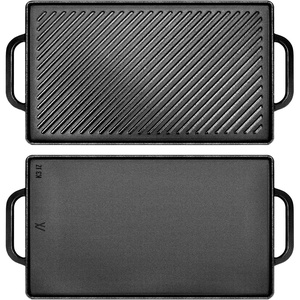 image:imageGasSaf Cast Iron Reversible Griddle With Handles 20 Inch x 105 Inch Big Grill Pan For StovetopG315x9
