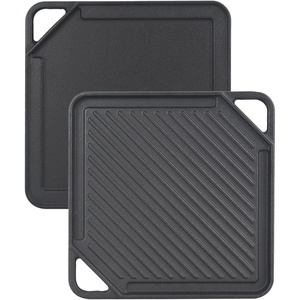 image:imageGasSaf Cast Iron Reversible Griddle with Handles 12 Heavy Duty Double Sided Grill Pan Perfect for Stove Tops and Gas Grills10 x 10